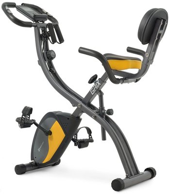 Велотренажер магнітний Hop-Sport HS-3010X Grix X-Bike з еспандерами сіро-жовтий 1100 фото